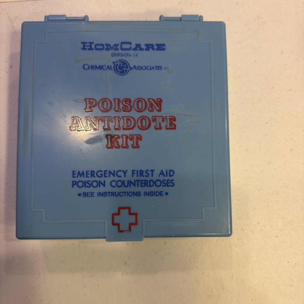 1968 HomCare Emergency PAK Poison Antidote Kit Collectible Chemical Associates